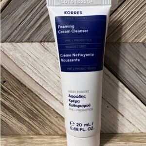 KORRES Greek Yoghurt Foaming Cream Cleanser, TRAVEL SIZE, 0.68 oz - NEW & SEALED